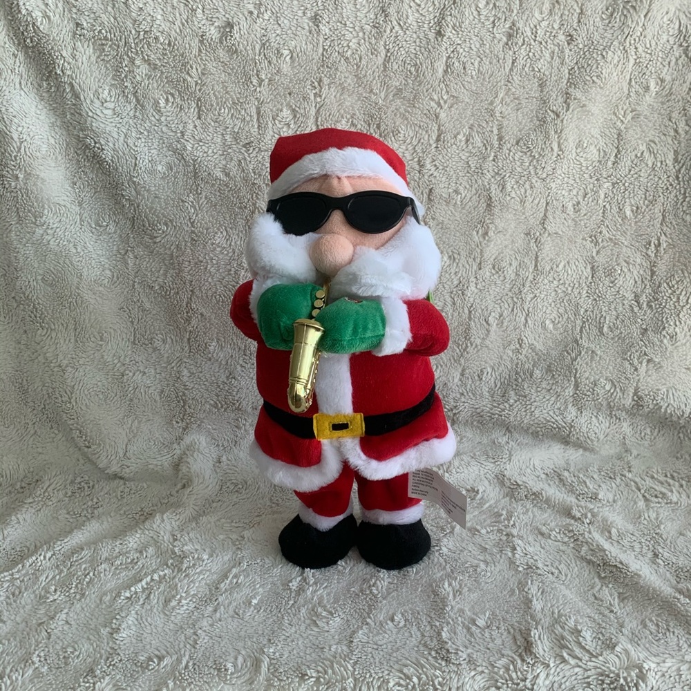 Dancing Jingle Bell Be Jolly Santa Plush Statue